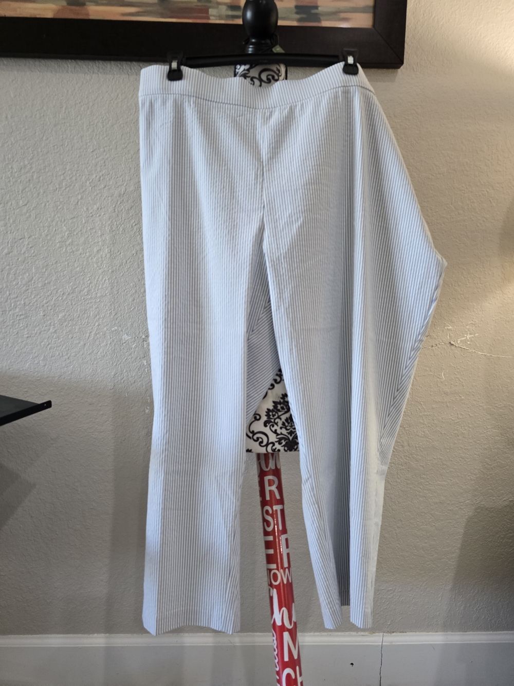 89th & Madison Light Blue Pinstripe Straight-Leg Pants